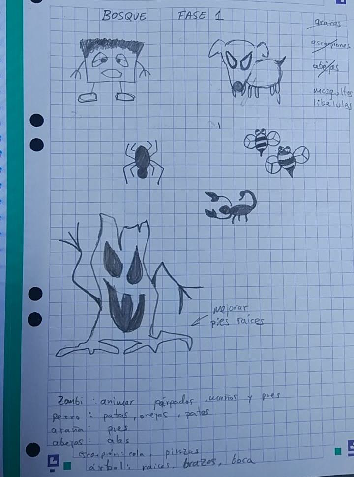 Ánima, boceto enemigos mundo 1